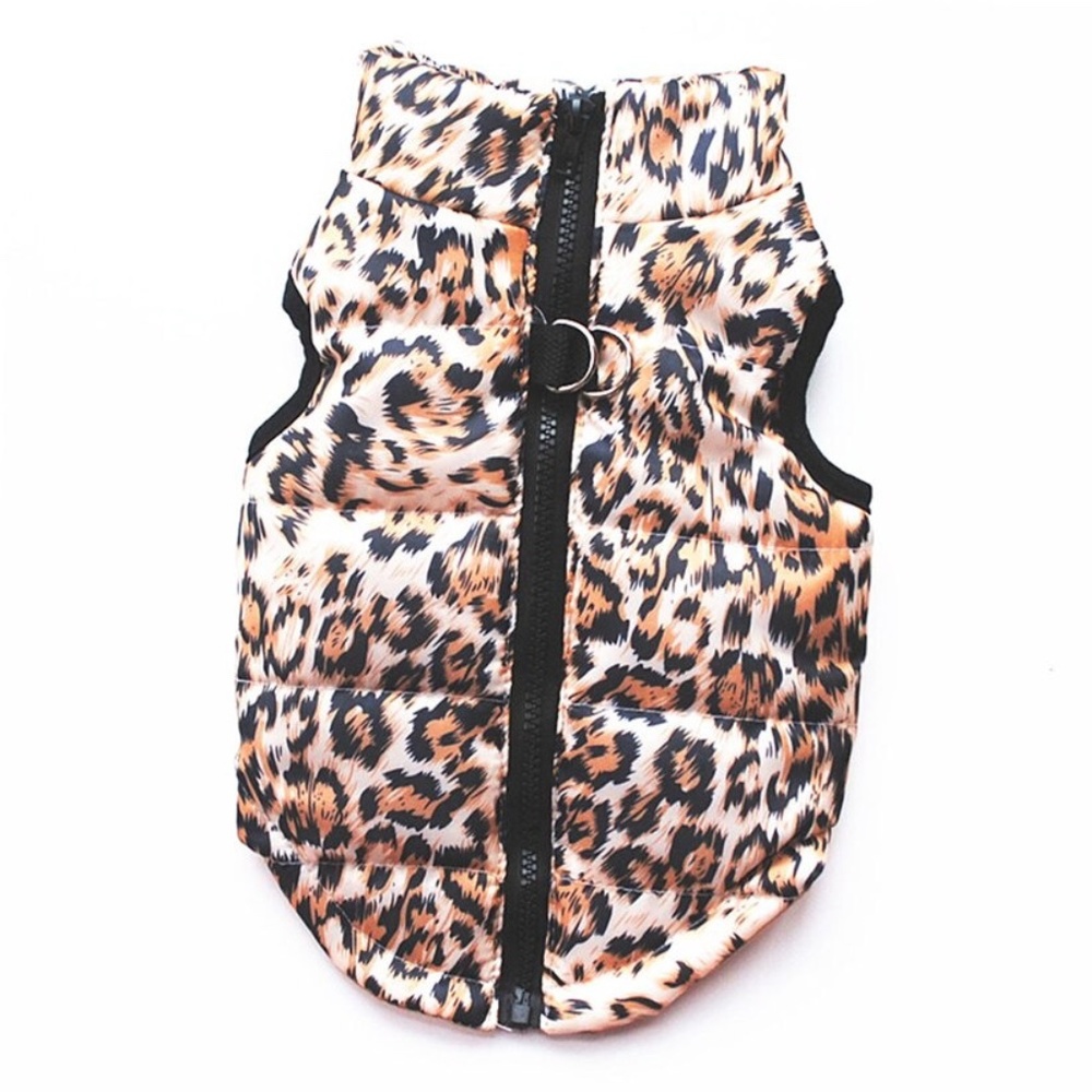 Leopard Dog Windbreaker w/Leash clip (Medium)